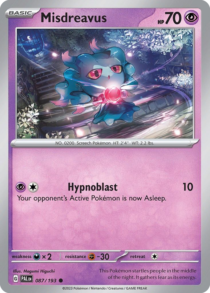 Misdreavus (87/193) - [Reverse Holo] Paldea Evolved (PAL)
