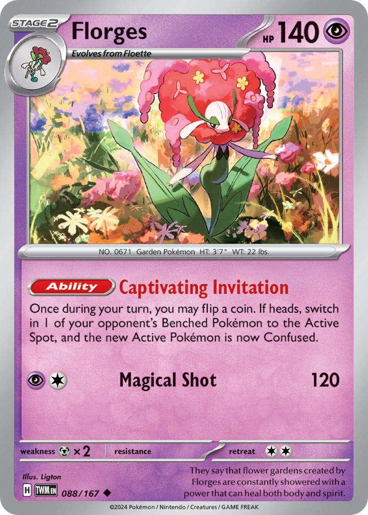 Florges (88/167) - [Reverse Holo] Twilight Masquerade (TWM)