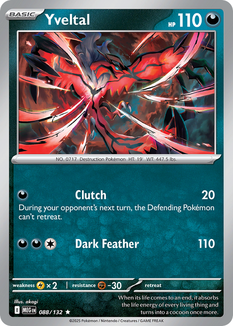 Yveltal (88/132) - [Reverse Holo] Mega Evolution (MEG)