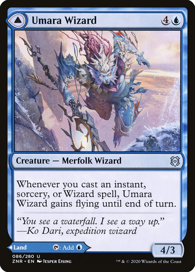 Umara Wizard // Umara Skyfalls (86) - Zendikar Rising (ZNR)