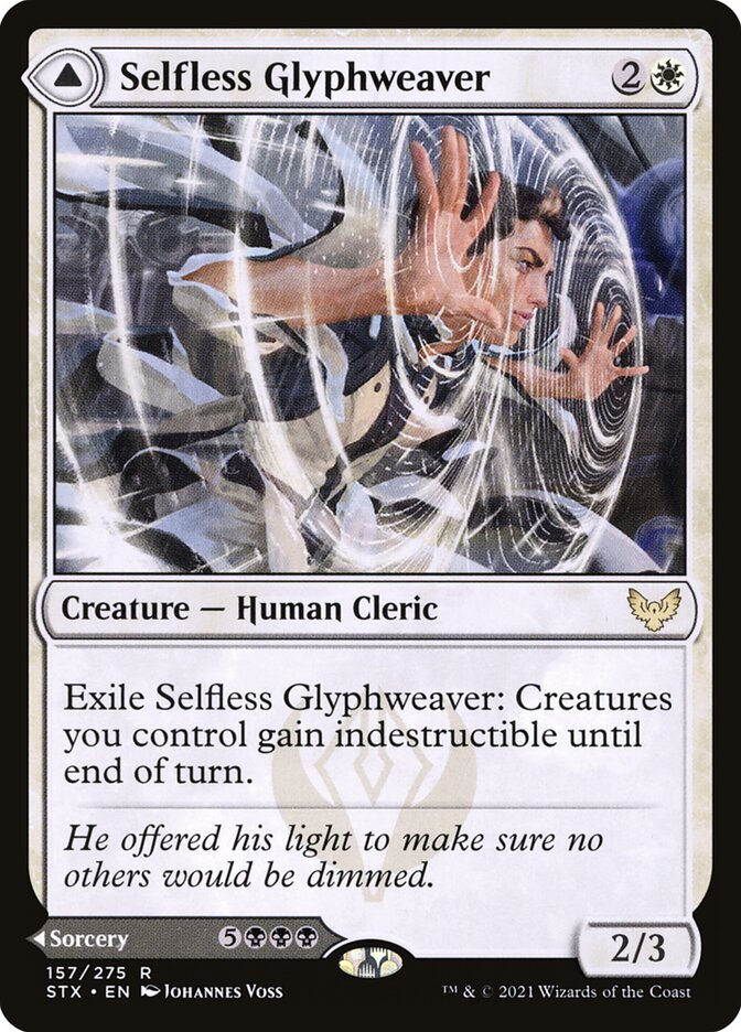 Selfless Glyphweaver // Deadly Vanity (157) - Strixhaven: School of Mages (STX)