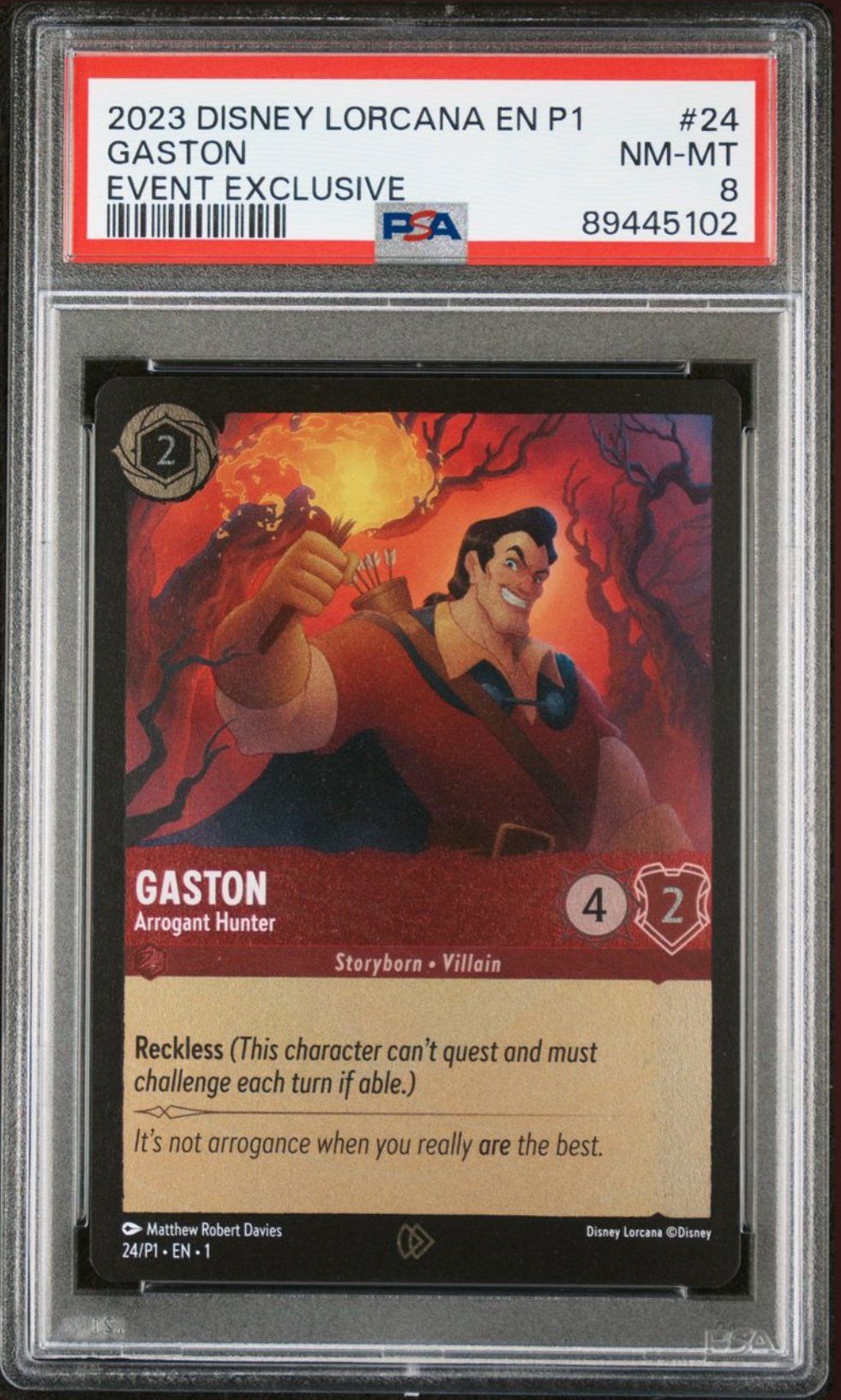 Gaston - Arrogant Hunter - [Foil, Promo, Graded PSA 8] Promo (P1)