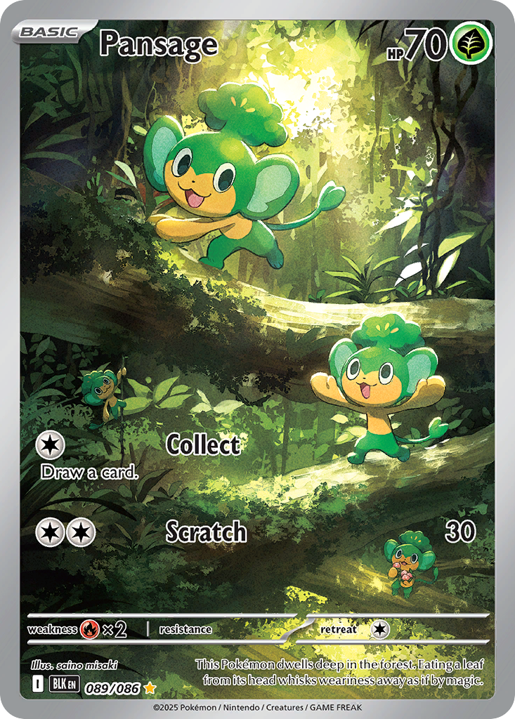 Pansage (89/86) - [Illustration Rare] Black Bolt (BLK)