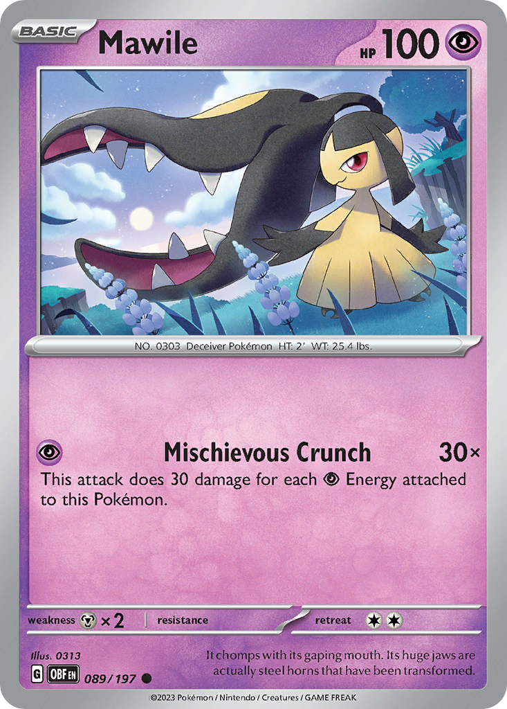 Mawile (89/197) - [Reverse Holo] Obsidian Flames (OBF)