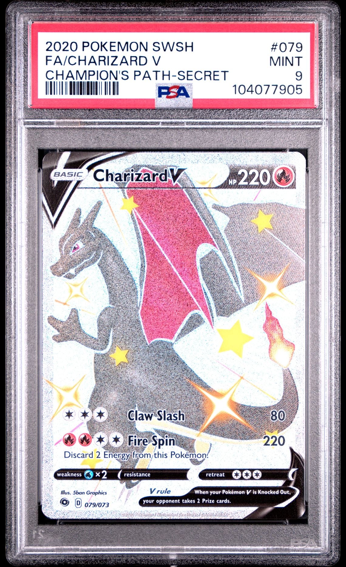Charizard V Secret #079 - [Graded PSA 9] Sword & Shield Champion's Path