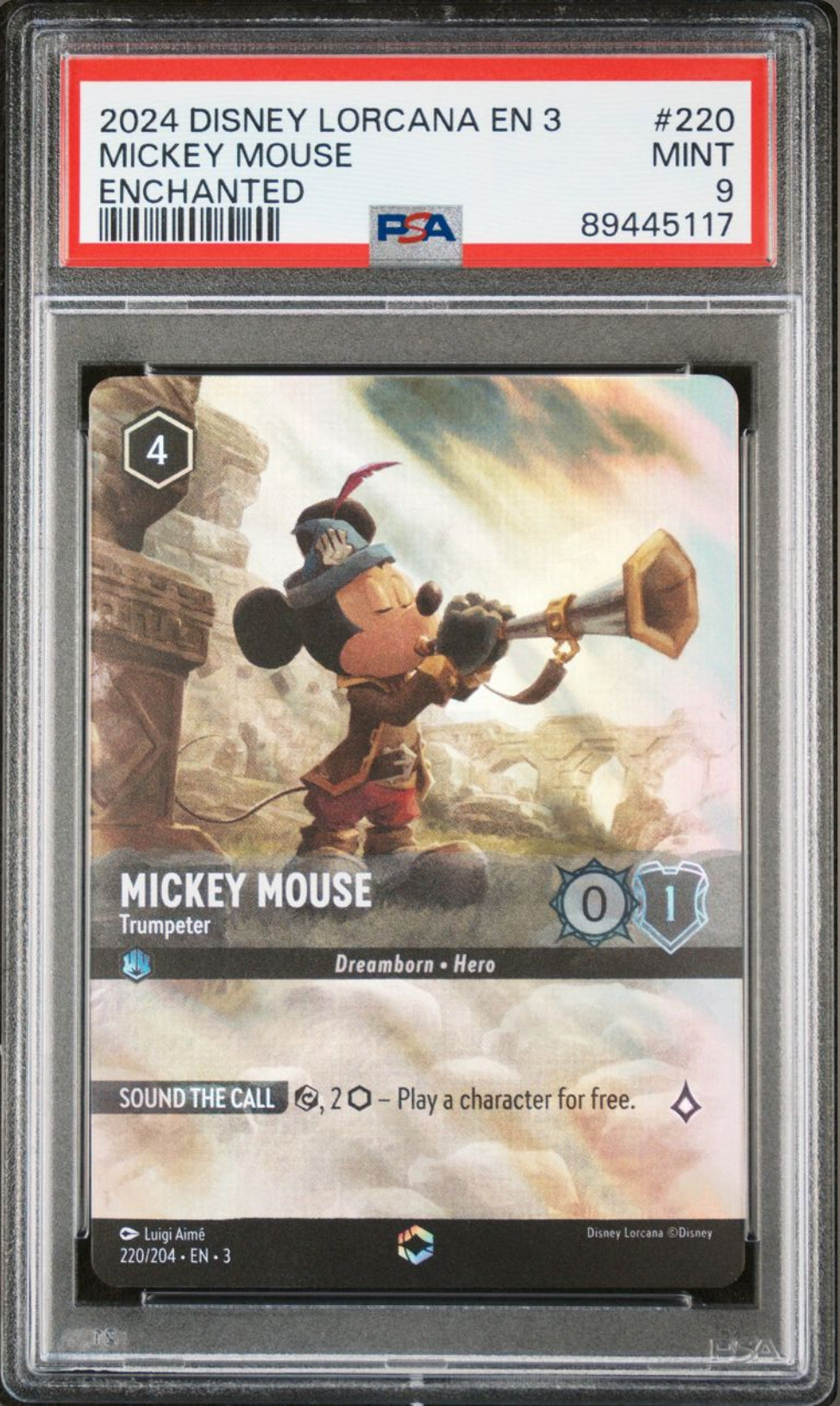 Mickey Mouse - Trumpeter - [Foil, Enchanted, Graded PSA 9] Into the Inklands (3)