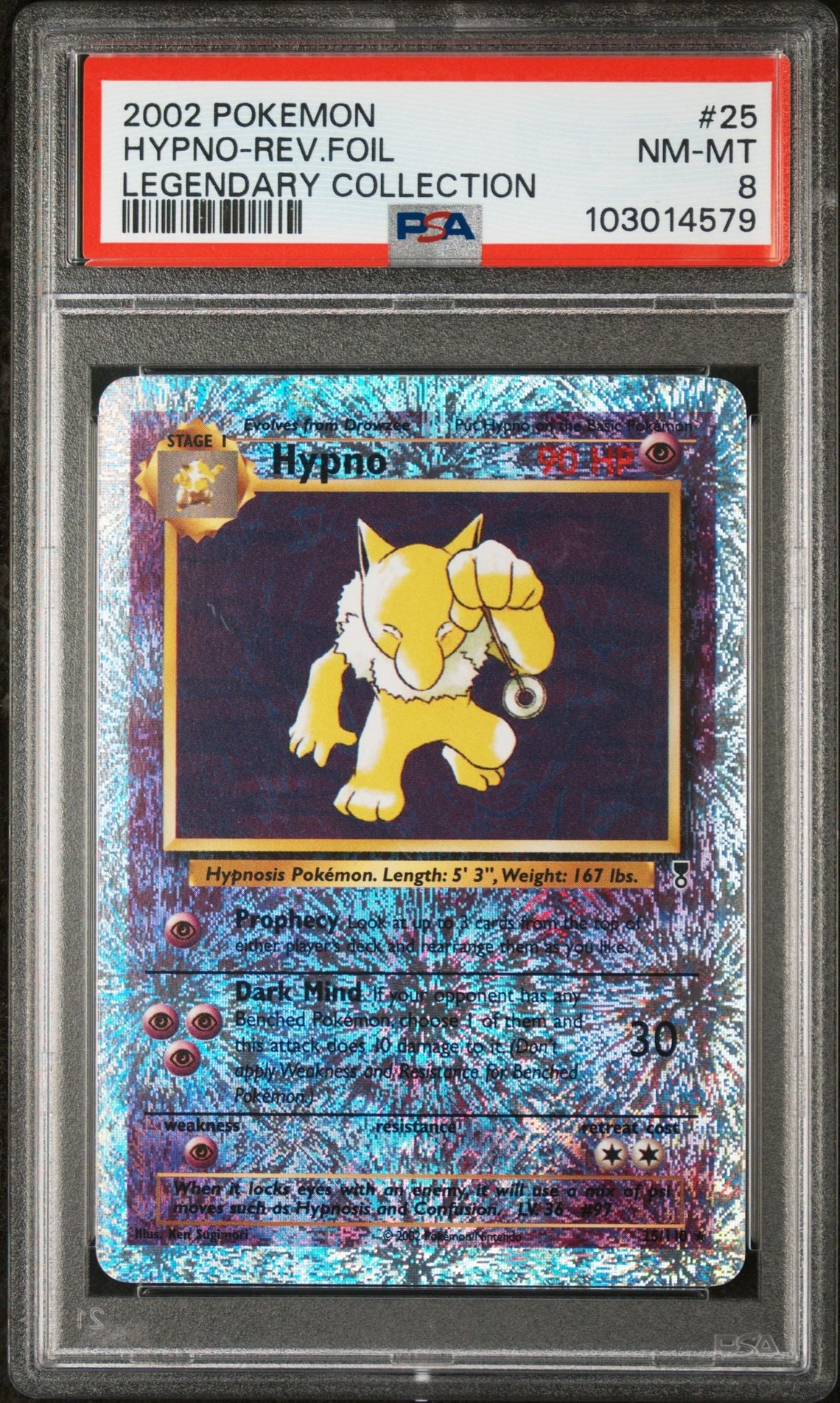 Hypno #25 - [Reverse Holo, Graded PSA 8] Legendary Collection