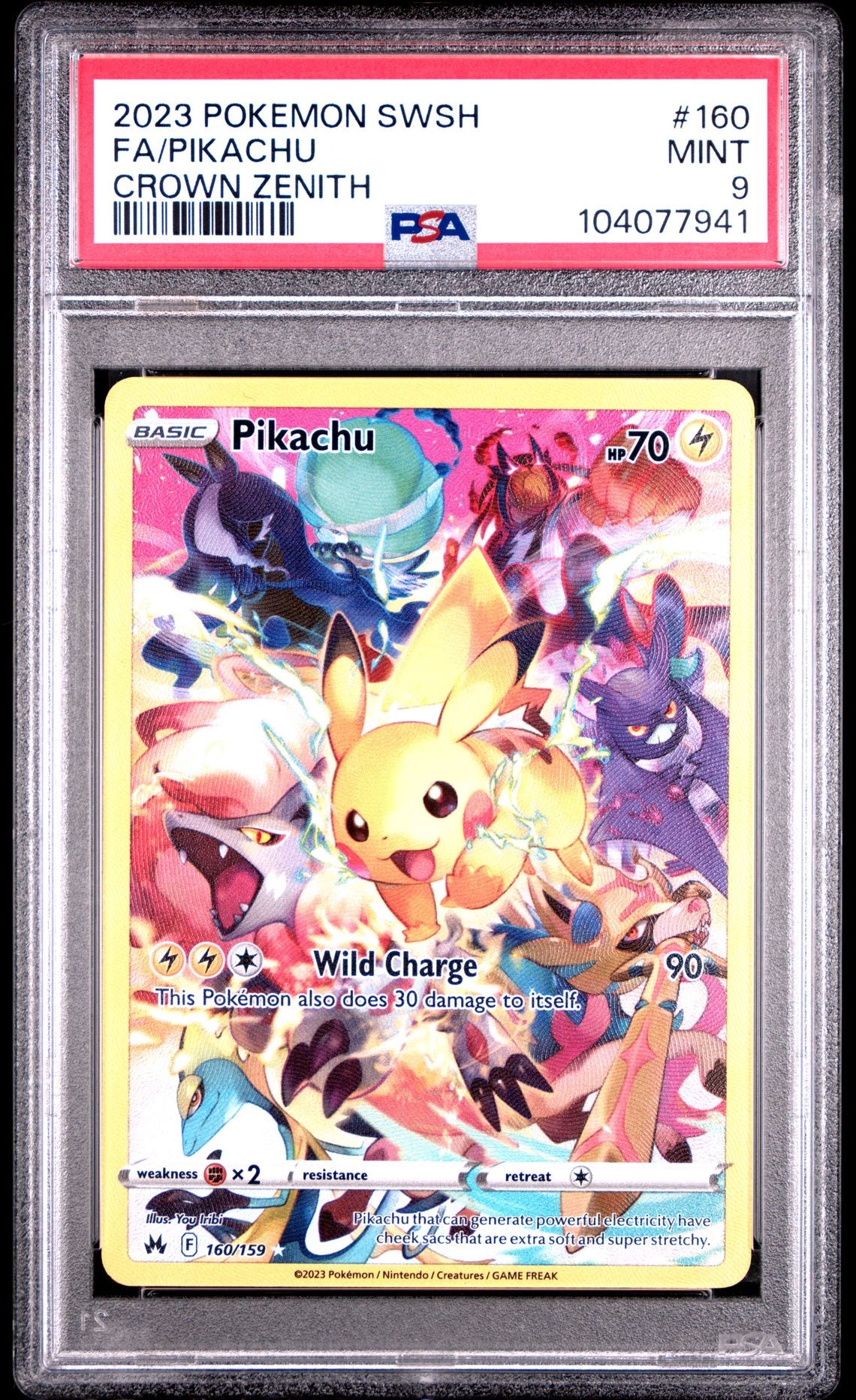 Pikachu #160 - [Graded PSA 9] Sword And Shield Crown Zenith