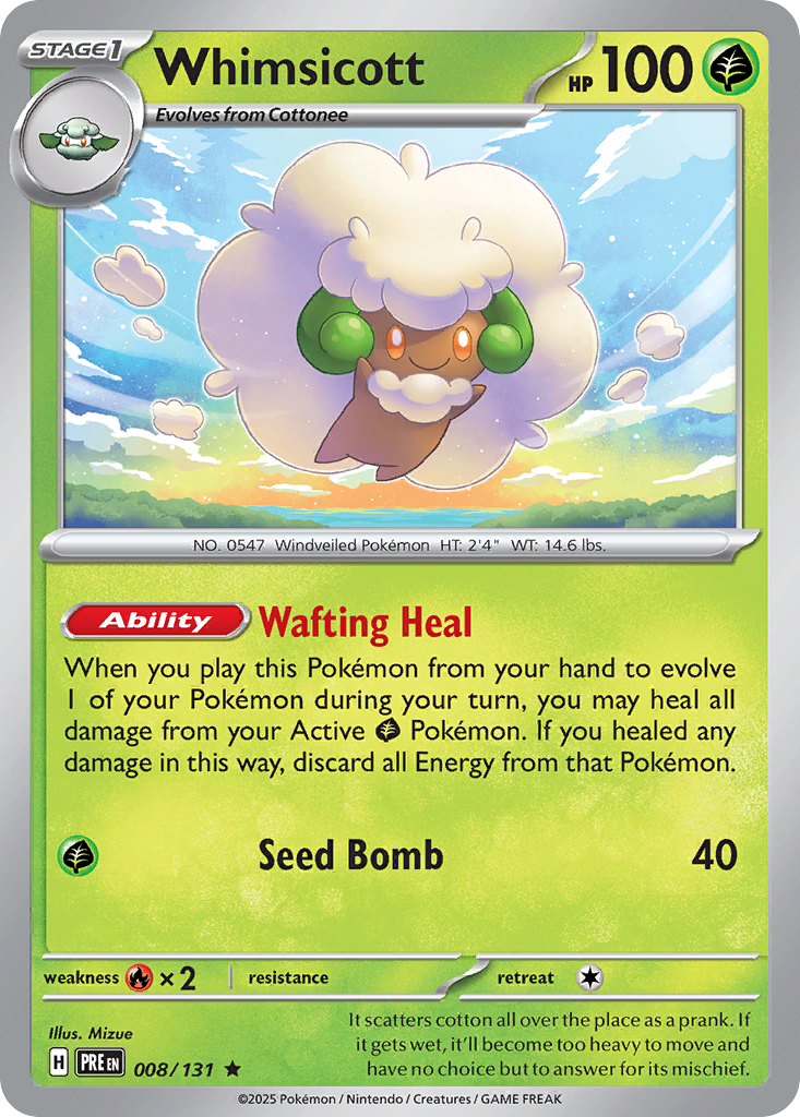 Whimsicott (8/131) - [Holo Foil] Prismatic Evolutions (PRE)