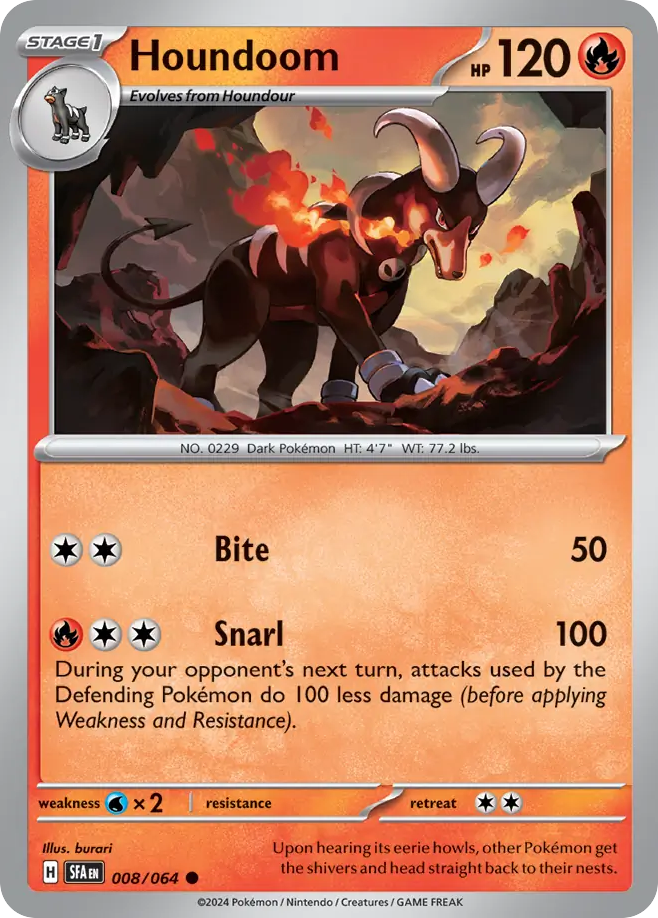 Houndoom (8/64) - [Reverse Holo] Shrouded Fable (SFA)