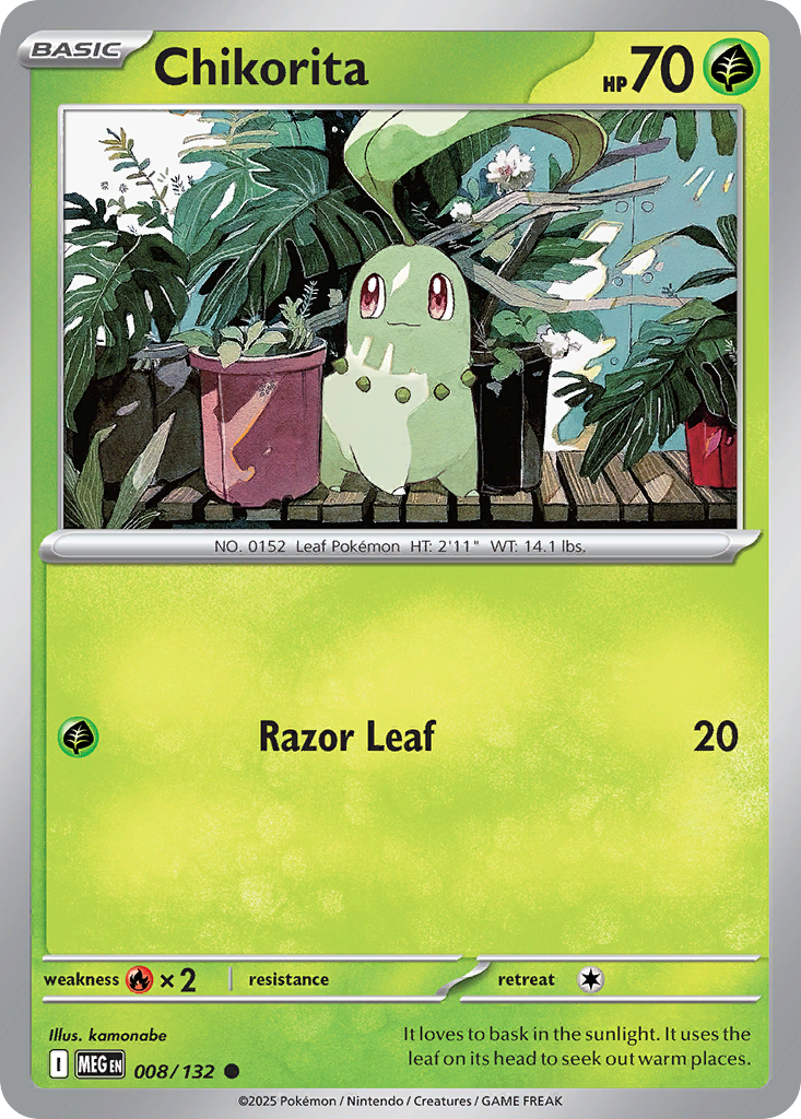 Chikorita (8/132) - [Reverse Holo] Mega Evolution (MEG)