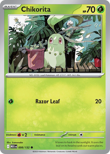 Chikorita (8/132) - [Reverse Holo] Mega Evolution (MEG)