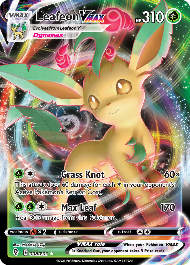 Leafeon VMAX (8/203) - [Holo Foil] Evolving Skies (EVS)