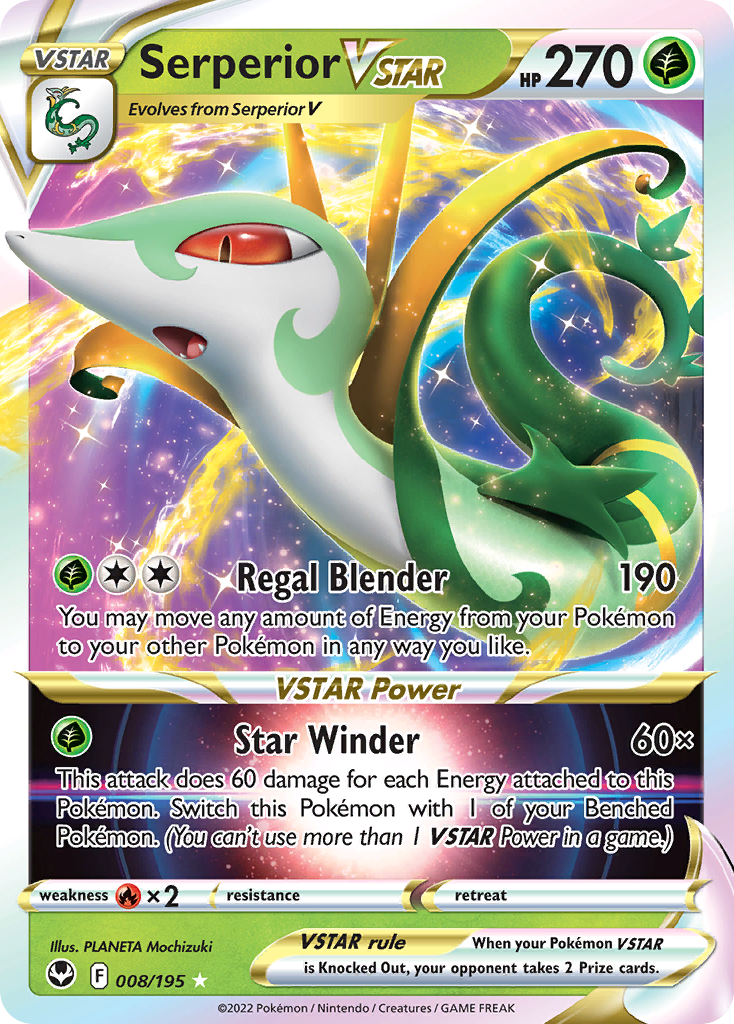 Serperior VSTAR (8/195) - [Holo Foil] Silver Tempest (SIT)