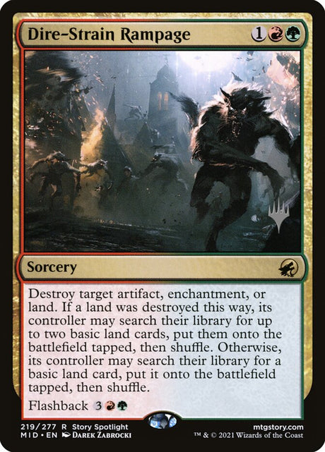 Dire-Strain Rampage (219p) - Innistrad: Midnight Hunt Promos (PMID)