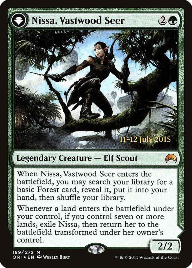 Nissa, Vastwood Seer // Nissa, Sage Animist (189s) - Magic Origins Promos (PORI)
