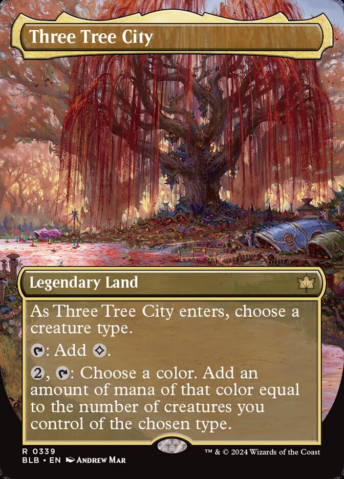 Three Tree City (339) - [Foil, Borderless] Bloomburrow (BLB)