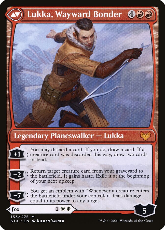 Mila, Crafty Companion // Lukka, Wayward Bonder (153) - Strixhaven: School of Mages (STX)
