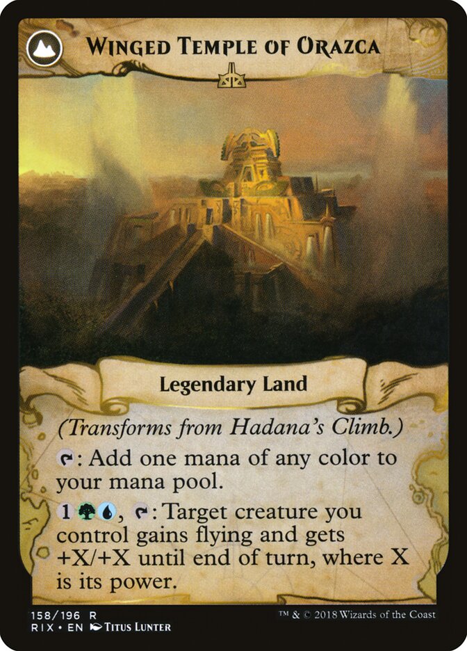 Hadana's Climb // Winged Temple of Orazca (158) - Rivals of Ixalan (RIX)