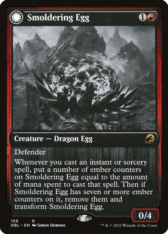 Smoldering Egg // Ashmouth Dragon - Innistrad: Double Feature (DBL)