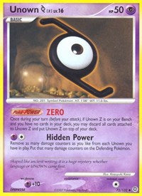 Unown Z (72) - Secret Wonders (SW)