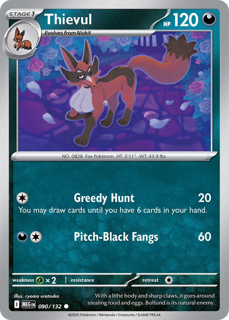 Thievul (90/132) - [Reverse Holo] Mega Evolution (MEG)