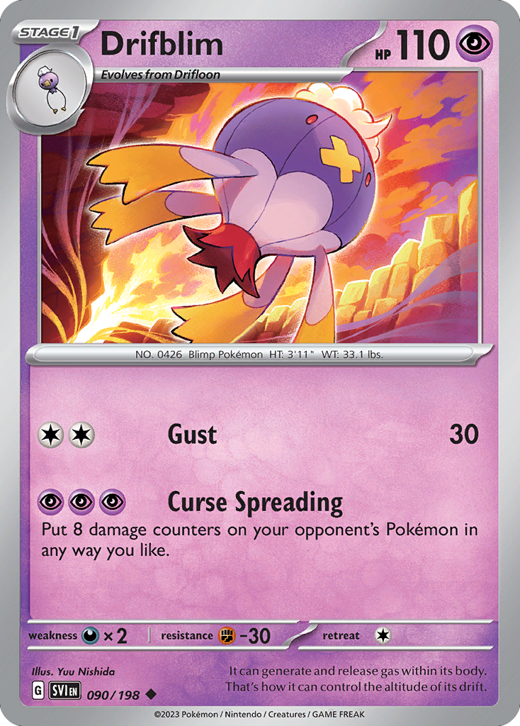 Drifblim (90/198) - [Reverse Holo] Scarlet & Violet (SVI)