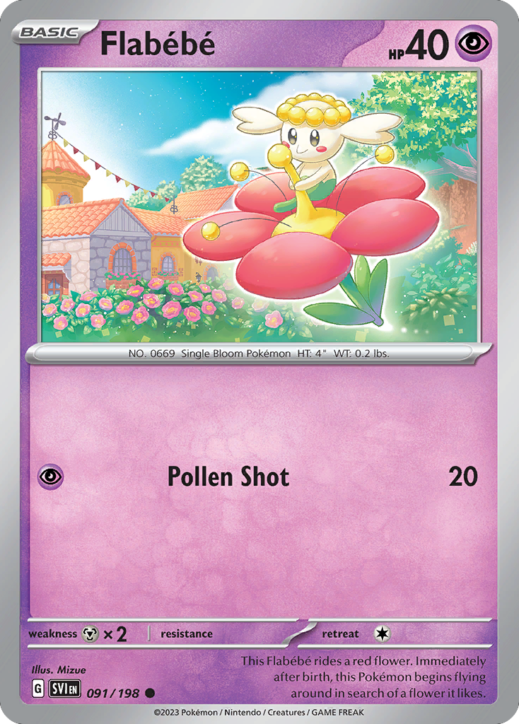 Flabebe (91/198) - [Reverse Holo] Scarlet & Violet (SVI)