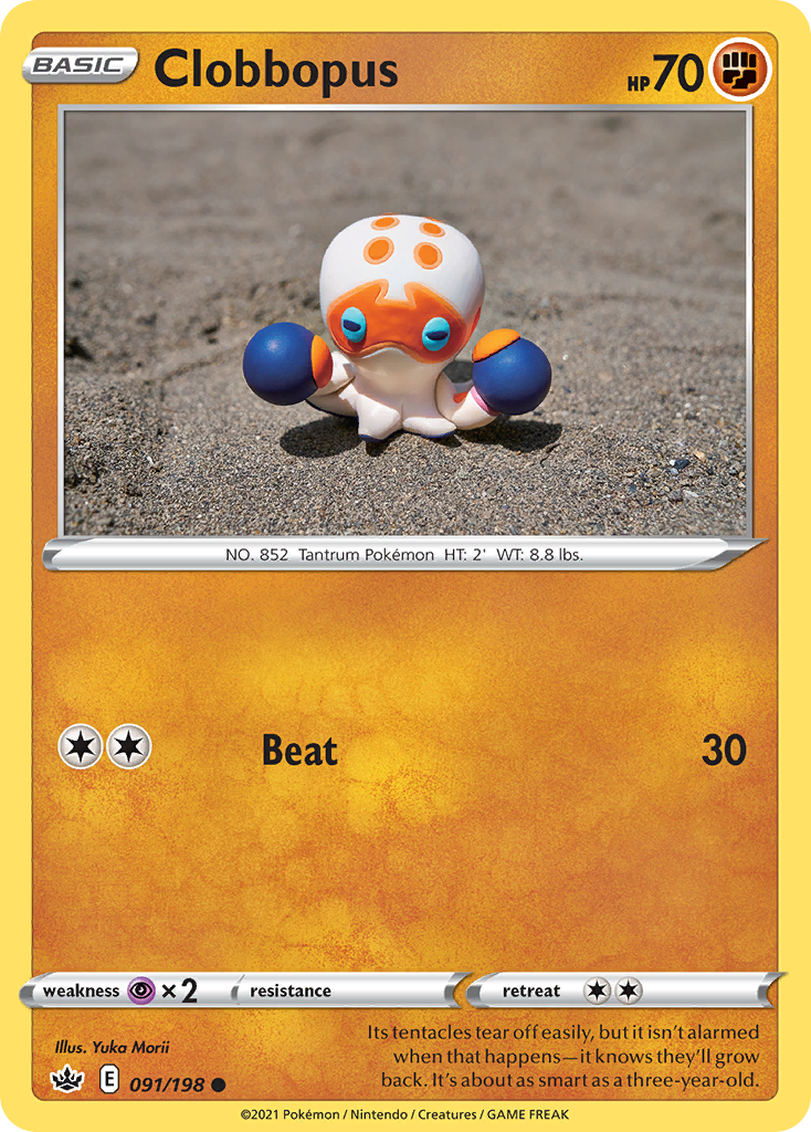 Clobbopus (91/198) - [Reverse Holo] Chilling Reign (CRE)