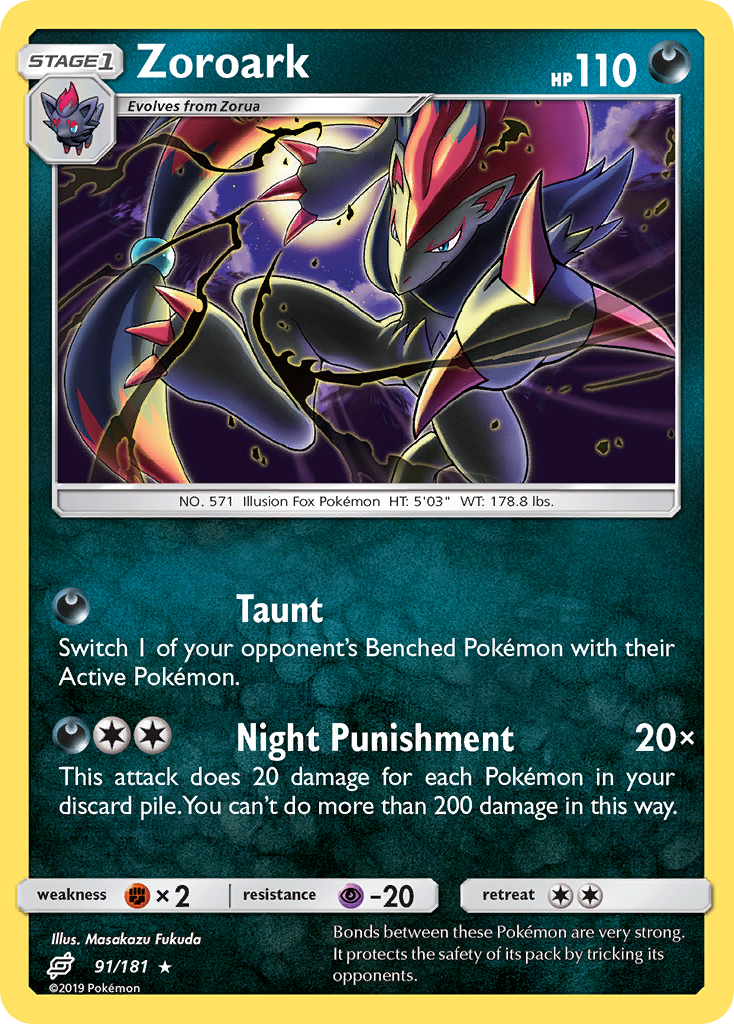 Zoroark (91/181) - [Reverse Holo] Team Up (TEU)