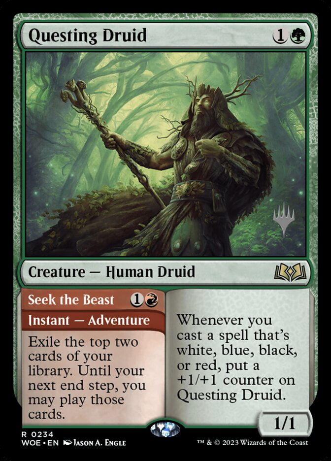 Questing Druid // Seek the Beast (234p) - Wilds of Eldraine Promos (PWOE)