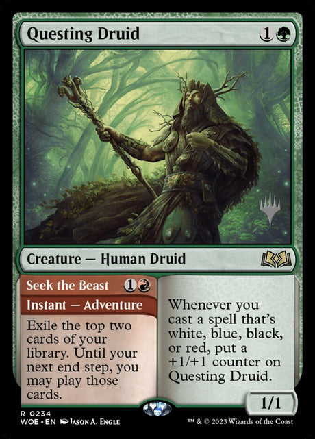 Questing Druid // Seek the Beast (234p) - Wilds of Eldraine Promos (PWOE)