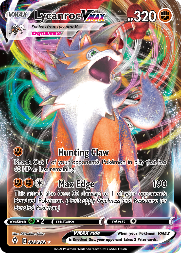 Lycanroc VMAX (92/203) - [Holo Foil] Evolving Skies (EVS)