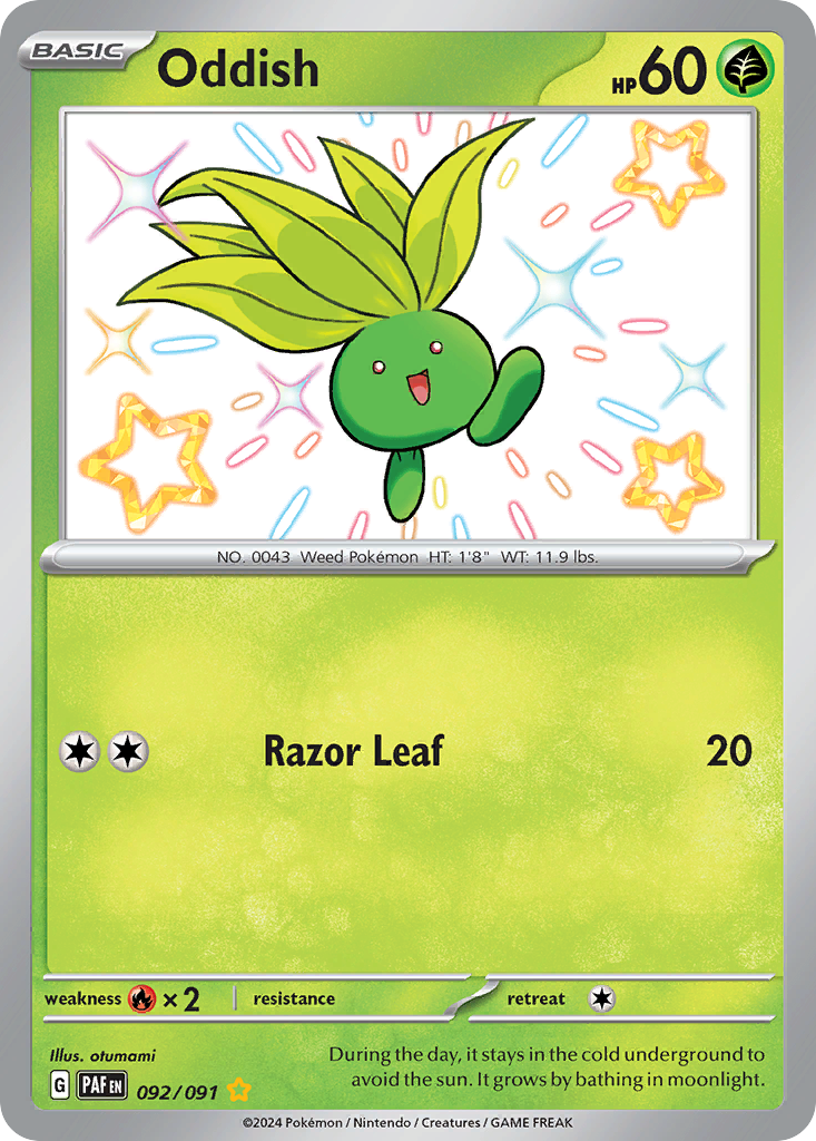 Oddish (92/91) - [Shiny Holo] Paldean Fates (PAF)