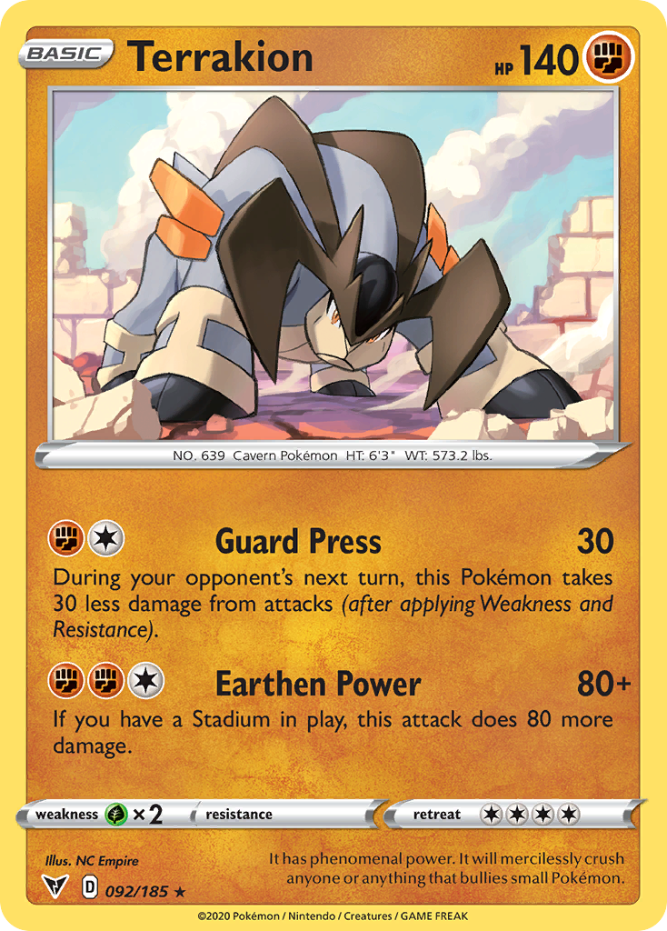 Terrakion (92/185) - Vivid Voltage (VIV)