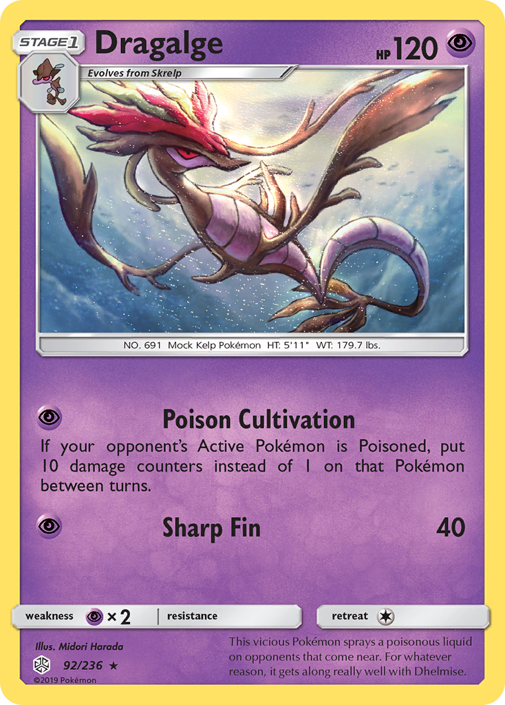 Dragalge (92/236) - [Reverse Holo] Cosmic Eclipse (CEC)