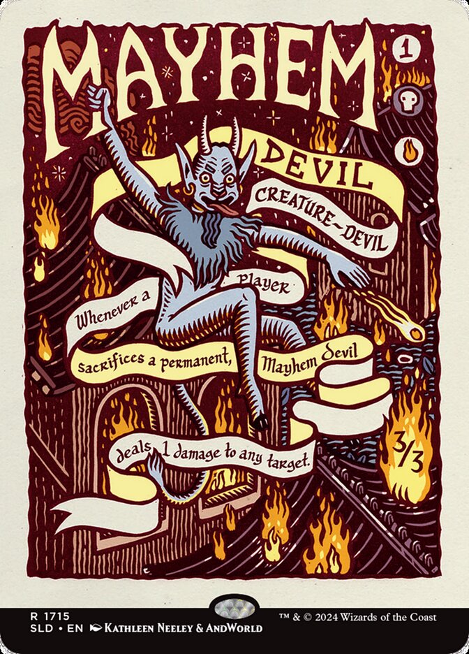 Mayhem Devil (1715) - [Foil, Borderless] Secret Lair Drop (SLD)