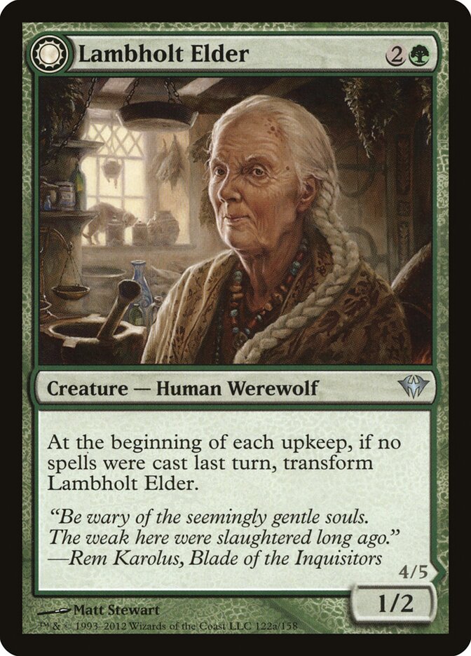 Lambholt Elder // Silverpelt Werewolf (122) - Dark Ascension (DKA)