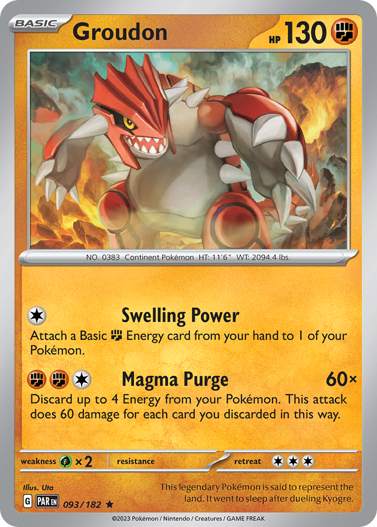 Groudon (93/182) - [Holo Foil] Paradox Rift (PAR)