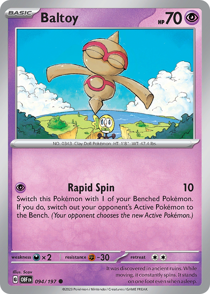 Baltoy (94/197) - [Reverse Holo] Obsidian Flames (OBF)
