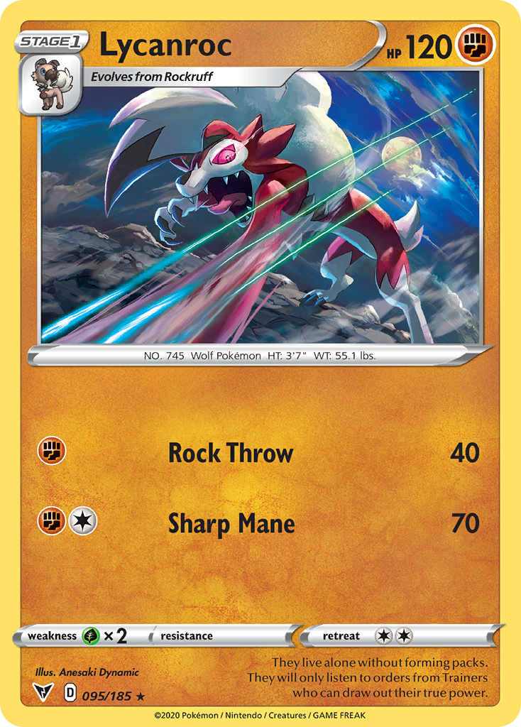 Lycanroc (95/185) - [Reverse Holo] Vivid Voltage (VIV)