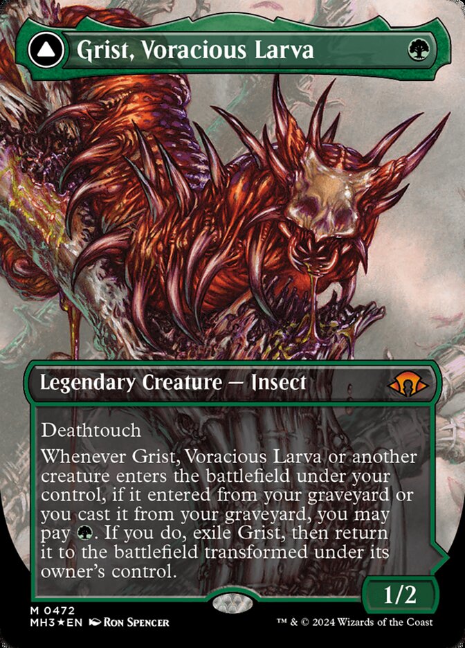 Grist, Voracious Larva // Grist, the Plague Swarm - [Textured Foil, Borderless] Modern Horizons 3 (MH3)