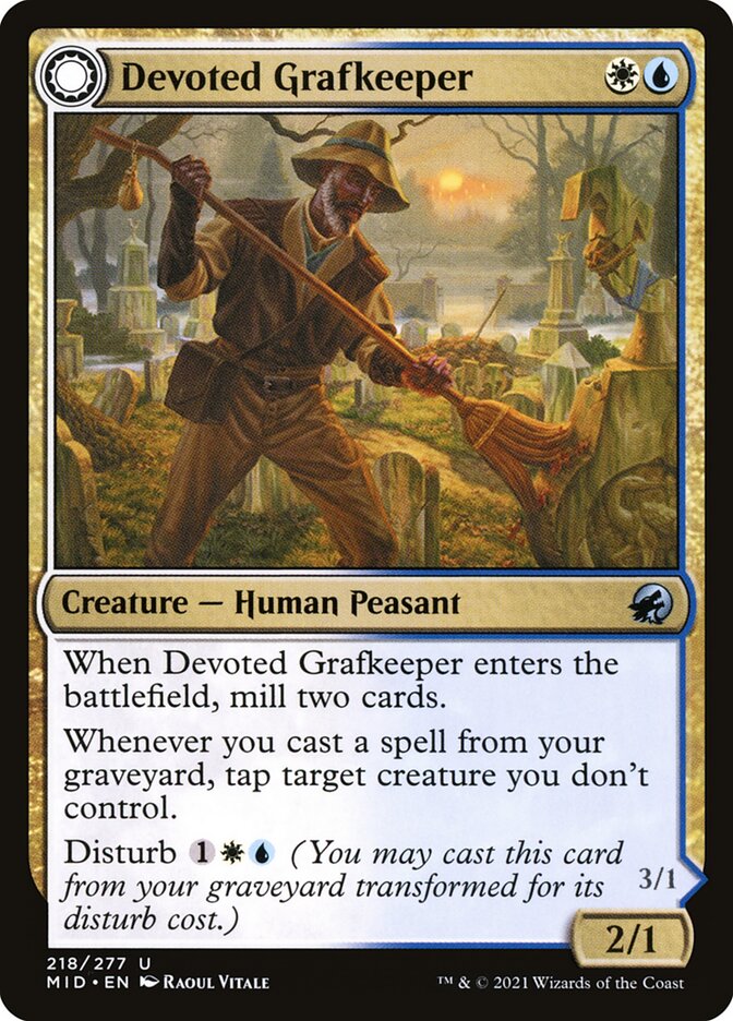Devoted Grafkeeper // Departed Soulkeeper (218) - Innistrad: Midnight Hunt (MID)