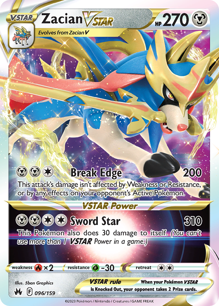 Zacian VSTAR (96/159) - [Holo Foil] Crown Zenith (CRZ)