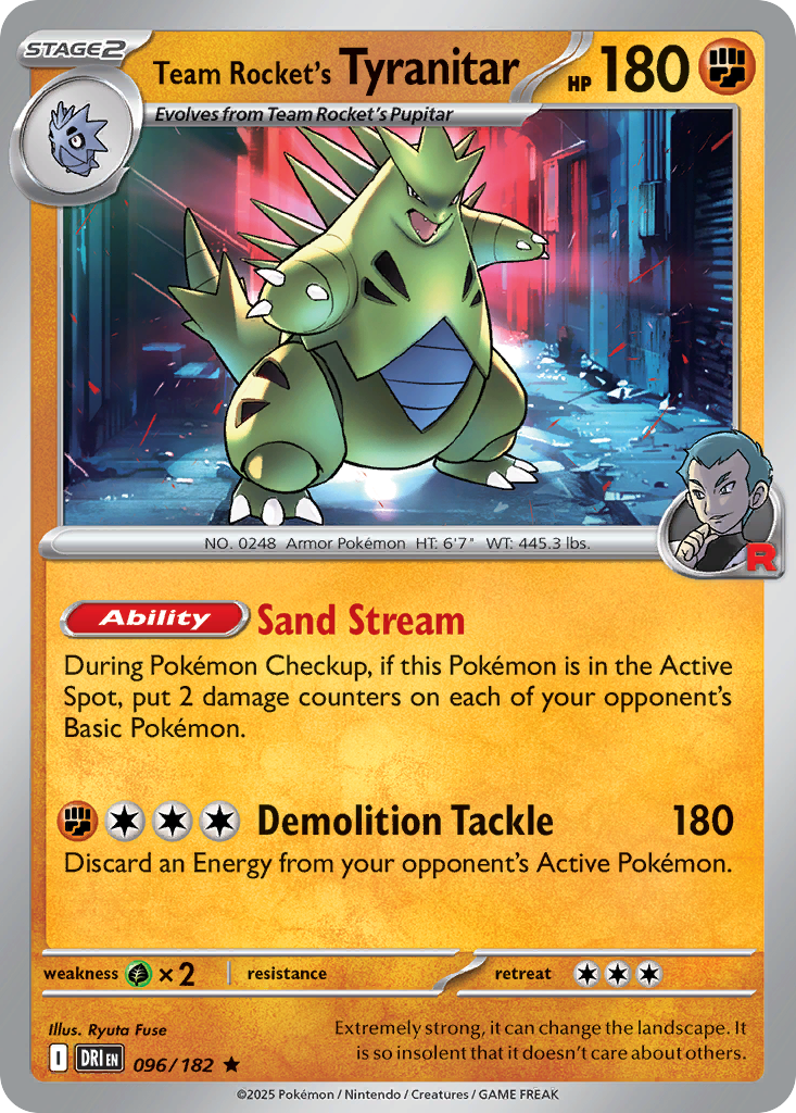 Team Rocket's Tyranitar (96/182) - [Holo Foil] Destined Rivals (DRI)