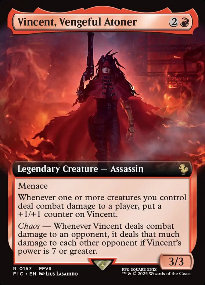 Vincent, Vengeful Atoner (157) - [Foil, Extended Art] Final Fantasy Commander (FIC)