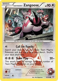 Team Magmas Zangoose (22) - Double Crisis (DCR)