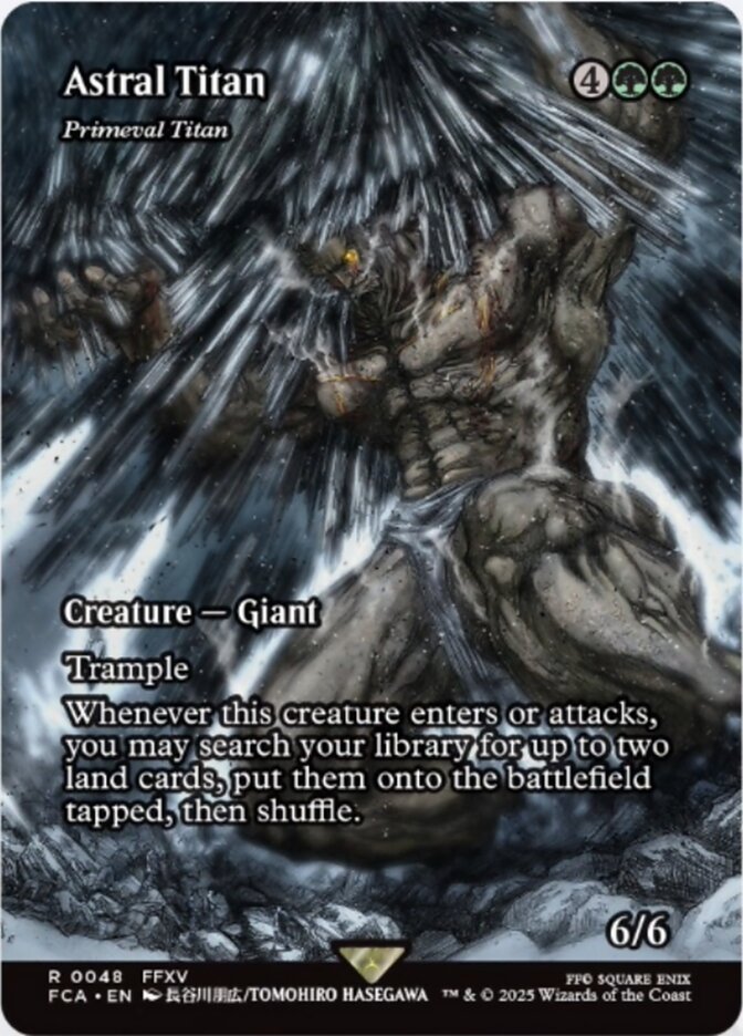 Astral Titan - Primeval Titan (48) - [Foil, Borderless] Final Fantasy: Through the Ages (FCA)