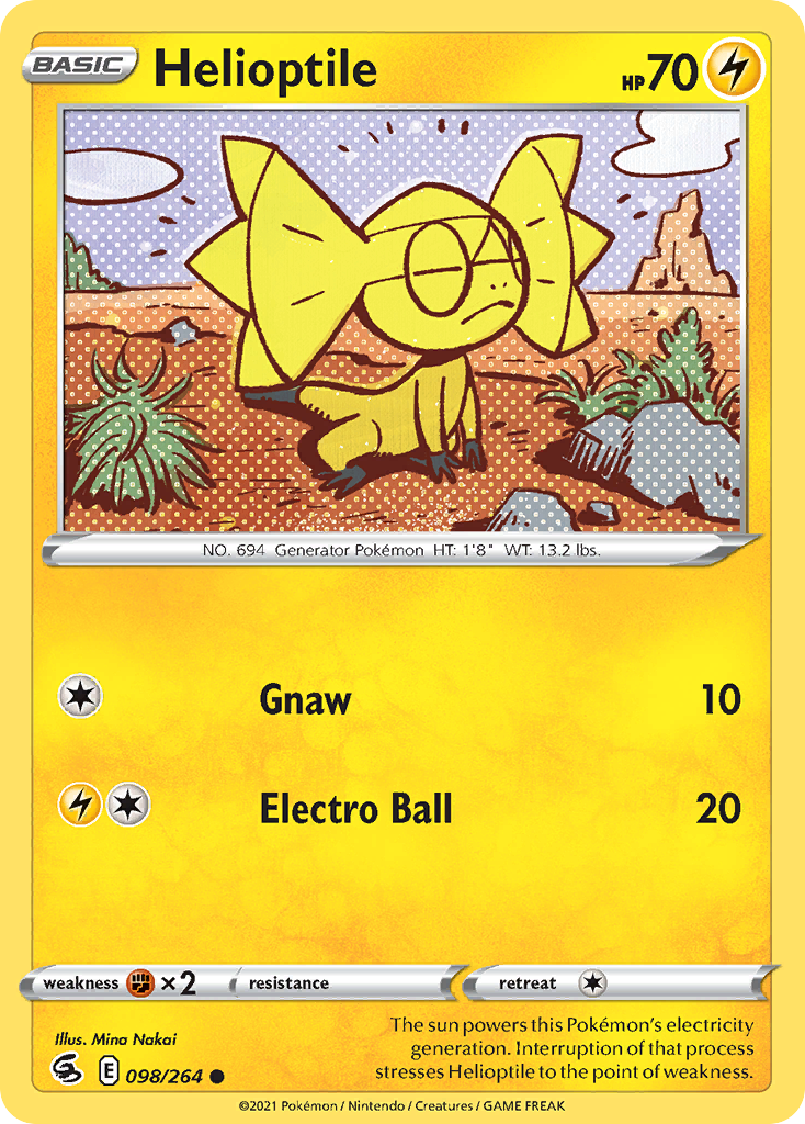 Helioptile (98/264) - [Reverse Holo] Fusion Strike (FST)