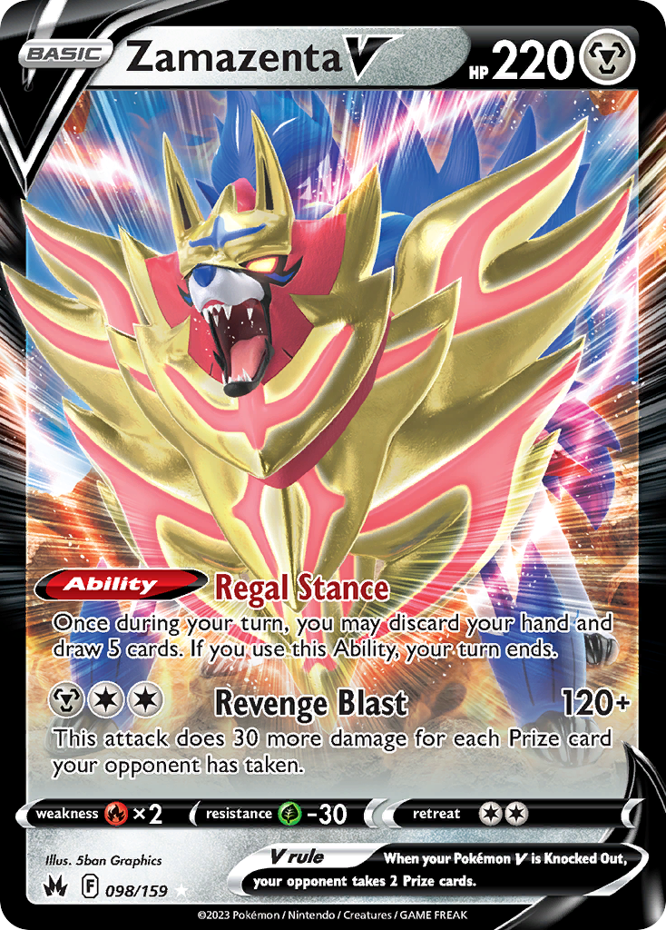 Zamazenta V (98/159) - [Holo Foil] Crown Zenith (CRZ)